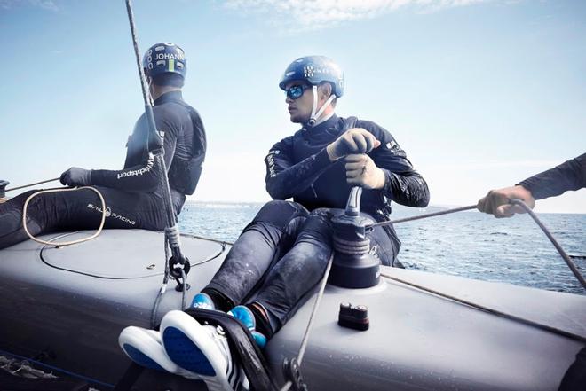 Phillip Kasüske on board SVB Team Germany in the Red Bull Youth America’s Cup ©  Felix Diemer